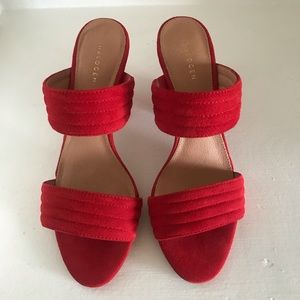 Halogen red suede women’s shoes